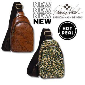 NEW NWT Patricia Nash LEATHER Sling Crossbody Bag Handbags $169 RETAIL DEAL SALE